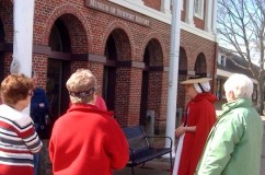 A specialty tour with a costumed guide departs from the Brick Market: Museum 
